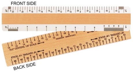 Custom Printed 6 Wood Four Bevel Rulers for Architects and Civil Engineers