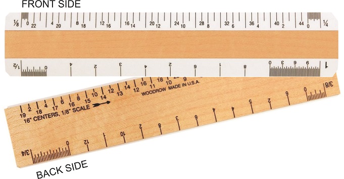 Woodrow 6 Architectural 4 Bevel Wood Ruler 