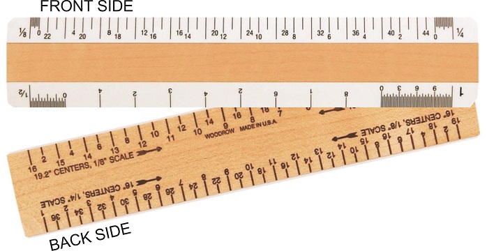 Woodrow 6 Architectural 4 Bevel Wood Ruler 