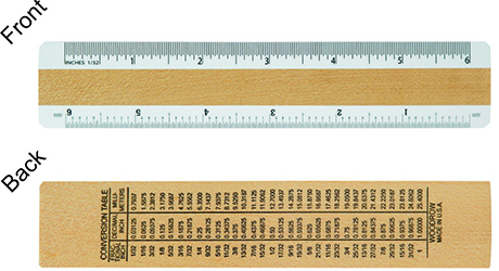 Woodrow 6 inches  & Metric 2 Bevel Wood Ruler 